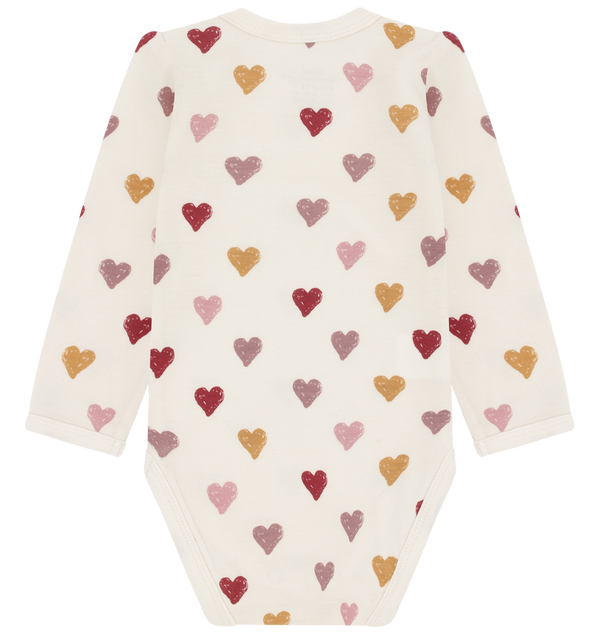 Hust & Claire Baloo Hearts Puff Body, Uld/Bambus - Off White