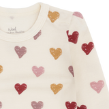 Hust & Claire Baloo Hearts Puff Body, Uld/Bambus - Off White