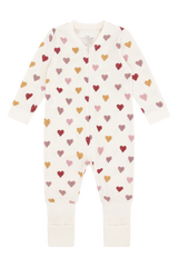 Hust & Claire Manu Hearts Puff Heldragt, Uld/Bambus - Off White