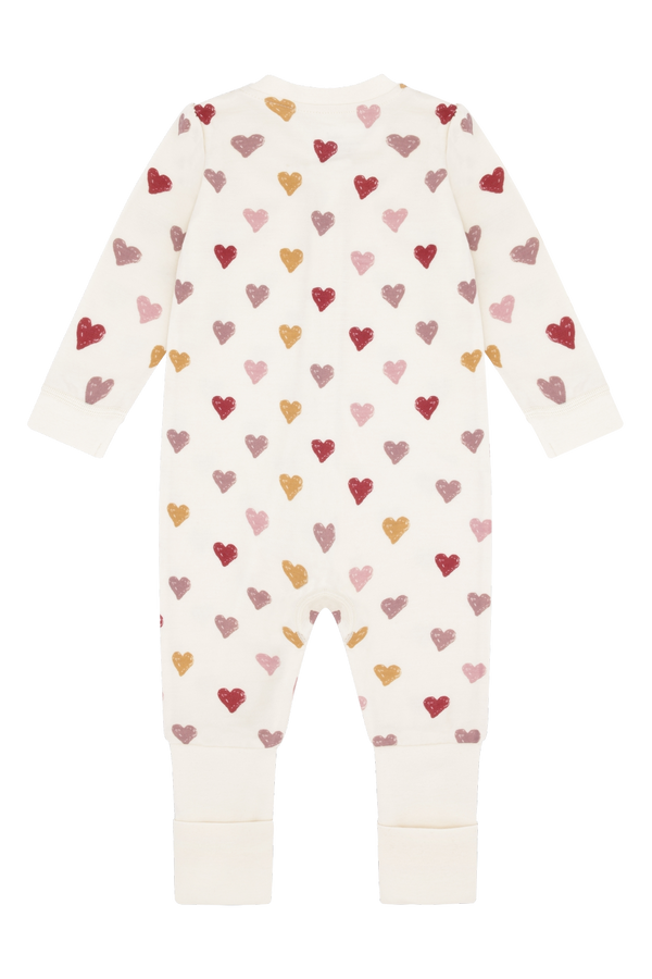 Hust & Claire Manu Hearts Puff Heldragt, Uld/Bambus - Off White
