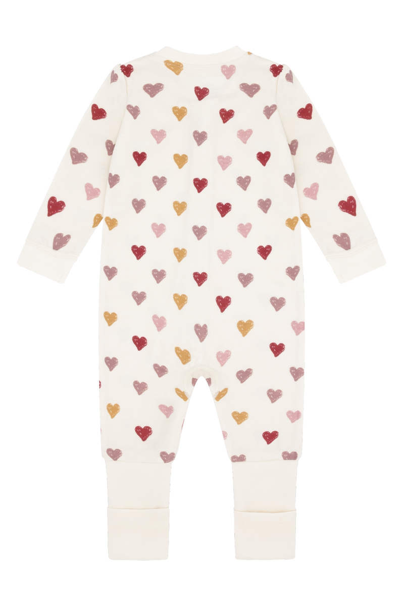 Hust & Claire Manu Hearts Puff Heldragt, Uld/Bambus - Off White