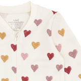 Hust & Claire Manu Hearts Puff Heldragt, Uld/Bambus - Off White