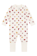 Hust & Claire Manu Hearts Puff Heldragt, Uld/Bambus - Off White