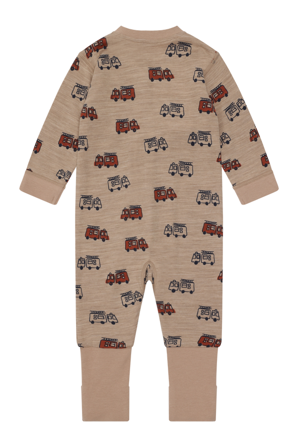 Hust & Claire Manu Firetruck Heldragt, Uld/Bambus - Biscuit