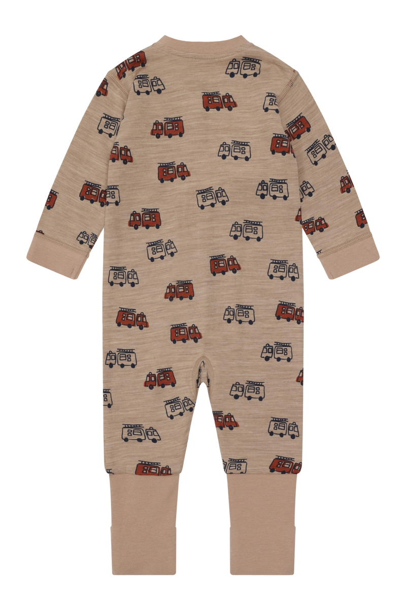 Hust & Claire Manu Firetruck Heldragt, Uld/Bambus - Biscuit