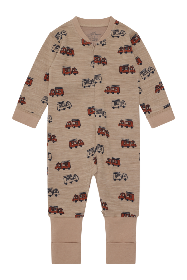 Hust & Claire Manu Firetruck Heldragt, Uld/Bambus - Biscuit
