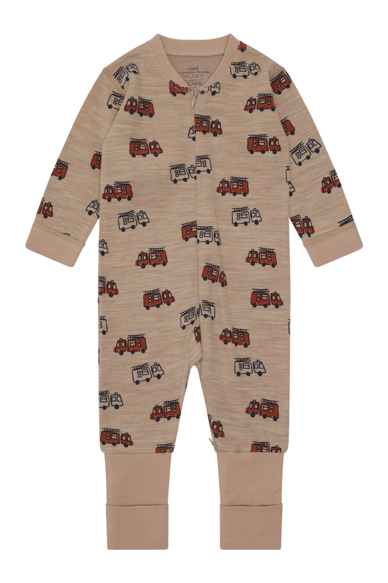 Hust & Claire Manu Firetruck Heldragt, Uld/Bambus - Biscuit