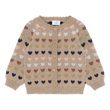 Hust & Claire Cilja Heart Cardigan - Biscuit