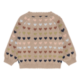 Hust & Claire Cilja Heart Cardigan - Biscuit