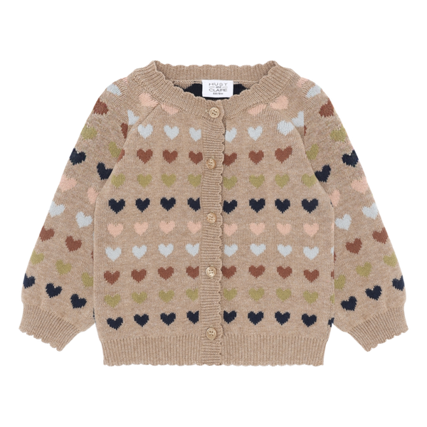 Hust & Claire Cilja Heart Cardigan - Biscuit