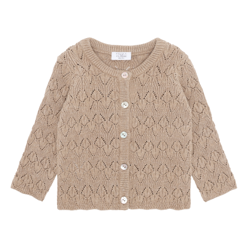 Hust & Claire Cilja Pointelle Cardigan - Biscuit