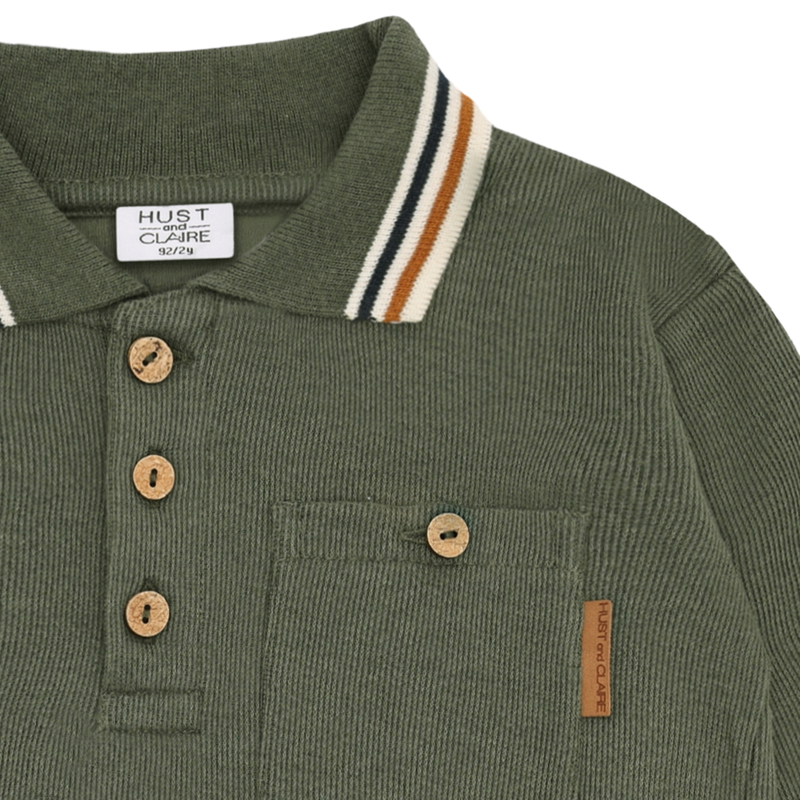 Hust & Claire Stevie Polo Bluse - Deep Ivy