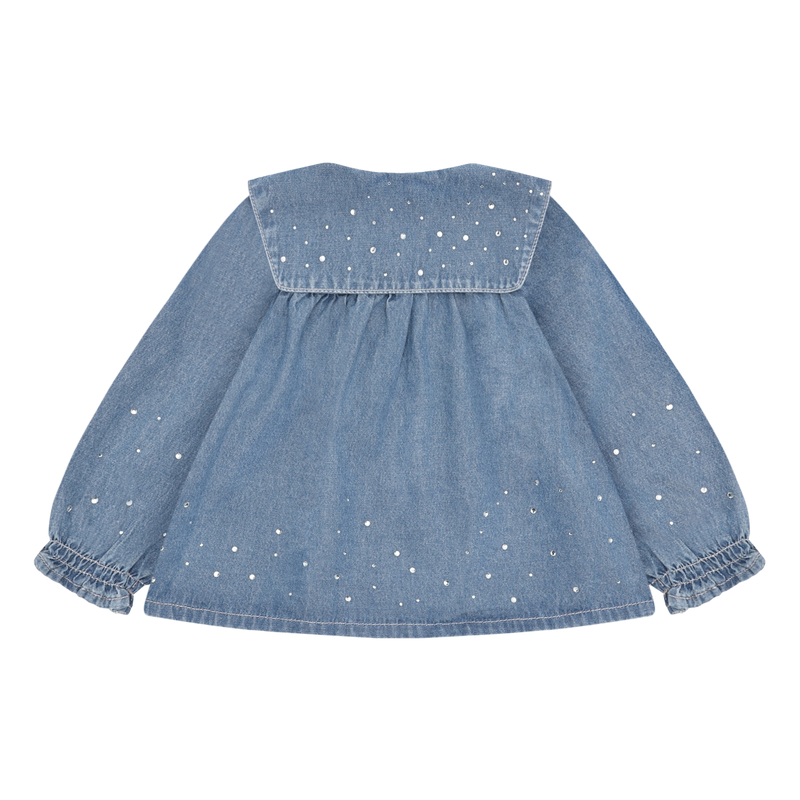 Hust & Claire Karoline Denim Skjorte Bluse - Blue