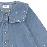 Hust & Claire Karoline Denim Skjorte Bluse - Blue