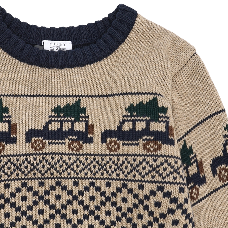 Hust & Claire Pelle Jeep Strik Bluse - Biscuit