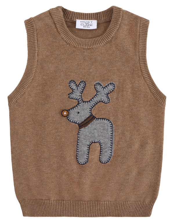 Hust & Claire Perry Deer Strik Vest - Coffee Melange