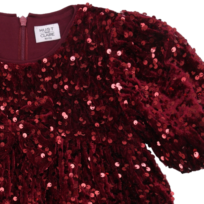 Hust & Claire Karoline Sequins Kjole - New Maroon