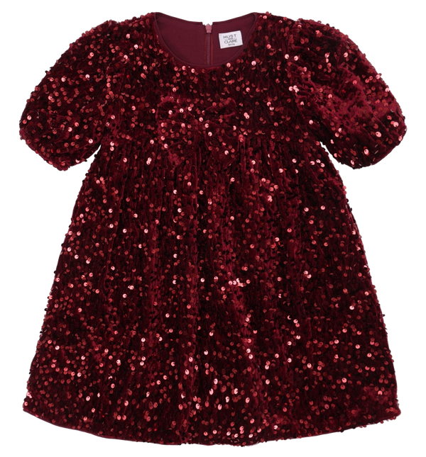 Hust & Claire Karoline Sequins Kjole - New Maroon