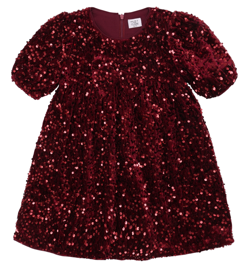 Hust & Claire Karoline Sequins Kjole - New Maroon