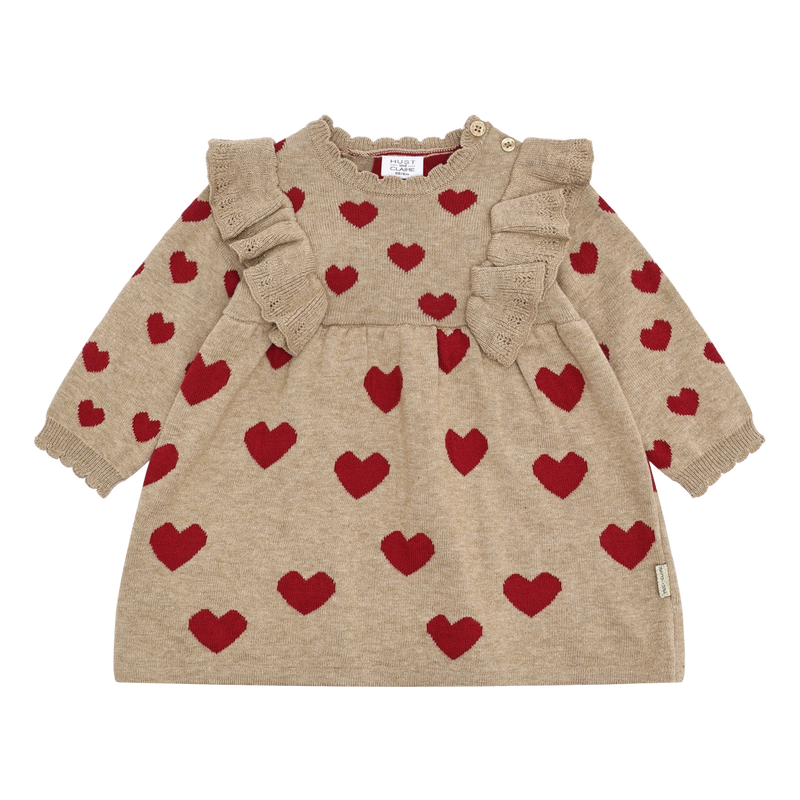 Hust & Claire Kristel Heart Kjole - Biscuit