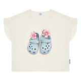 Hust & Claire Alma Sandals T-Shirt - Ivory