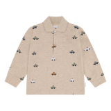 Hust & Claire Stevie Police Polo Bluse - Beige Melange