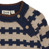 Hust & Claire Pilou Nordic Strik Bluse - Blues