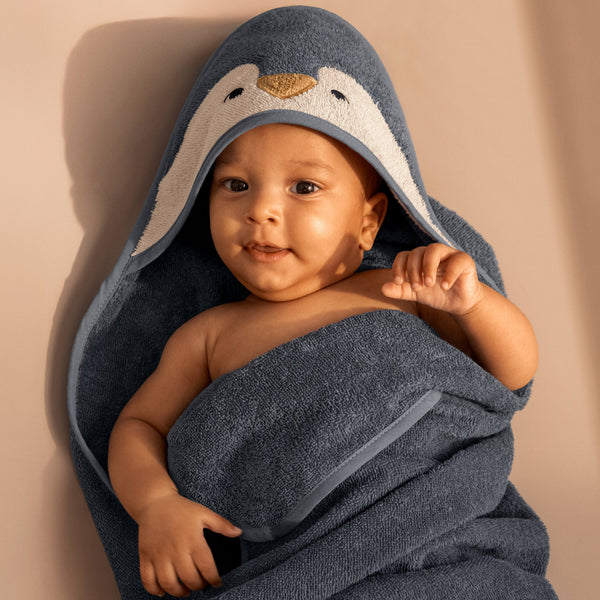 Liewood Albert Baby Håndklæde - Penguin Oceanview