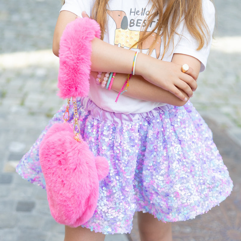 Great Pretenders Pink Promise Furry Taske - Fuchsia