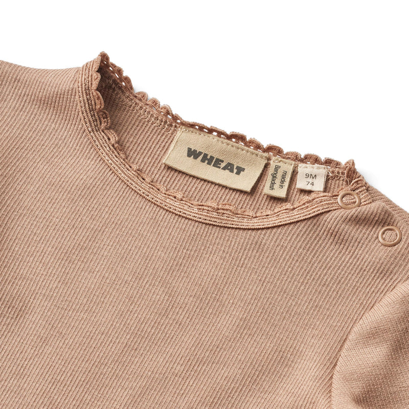 Wheat Rib Bluse Reese - Nougat Rose