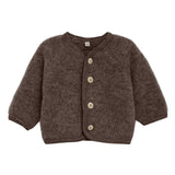 Huttelihut Cardigan, Uld-fleece - Brown Melange