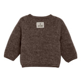 Huttelihut Cardigan, Uld-fleece - Brown Melange