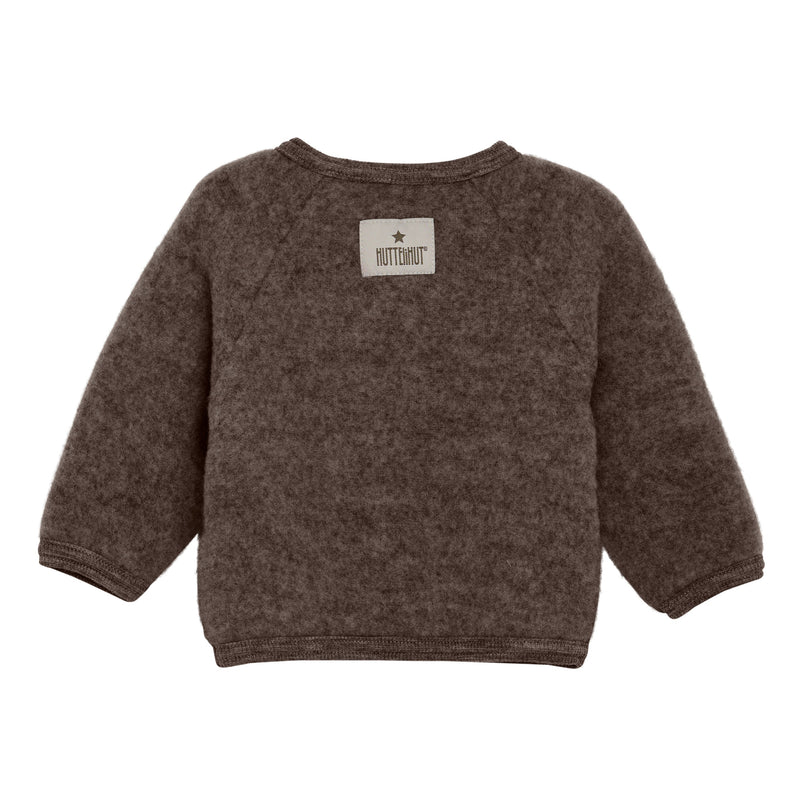 Huttelihut Cardigan, Uld-fleece - Brown Melange