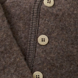 Huttelihut Cardigan, Uld-fleece - Brown Melange