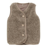 Huttelihut Teddy Vest, Uld m. inderfoer - Camel Melange