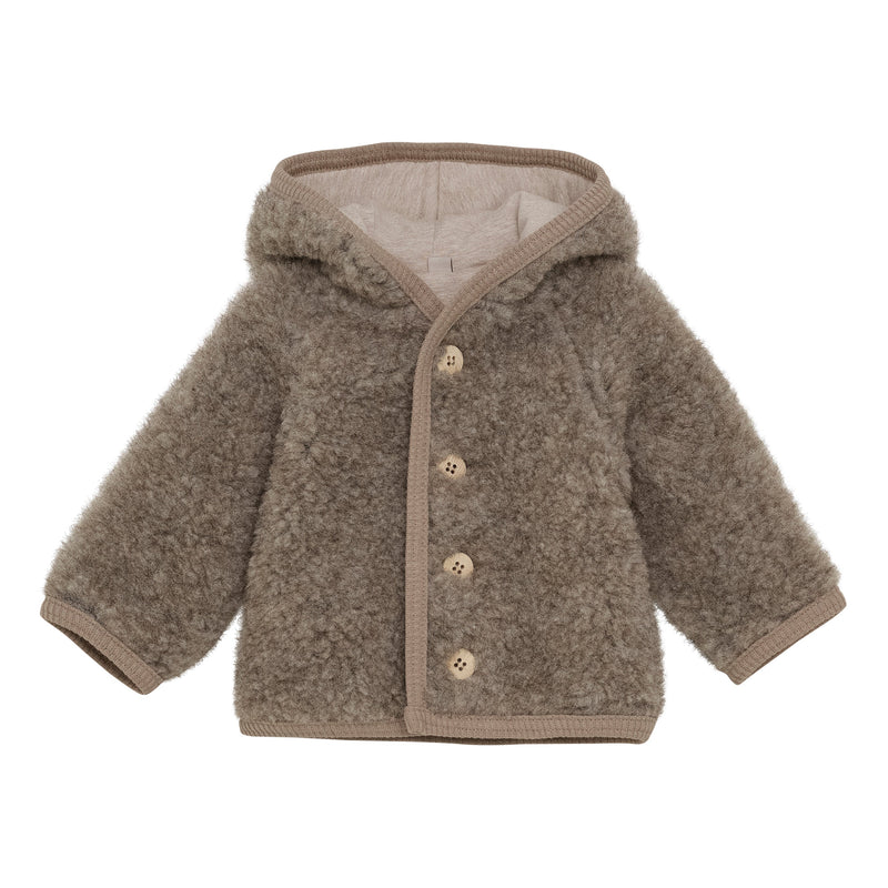 Huttelihut Pixie Jakke, Uld m. inderfoer - Camel Melange