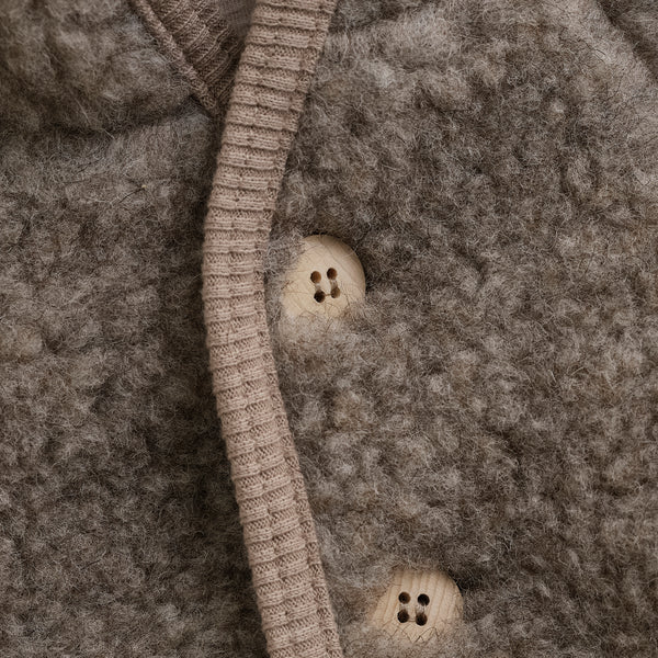 Huttelihut Pixie Jakke, Uld m. inderfoer - Camel Melange
