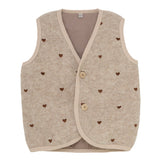 Huttelihut Vest, Uld m. inderfoer  - Sand Melange