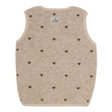 Huttelihut Vest, Uld m. inderfoer  - Sand Melange