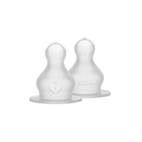 Bibs Silikone Flaskesutter, Slow Flow - 2 pack