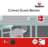 BabyDan Hjørnebeskytter, 8 styks - Brun