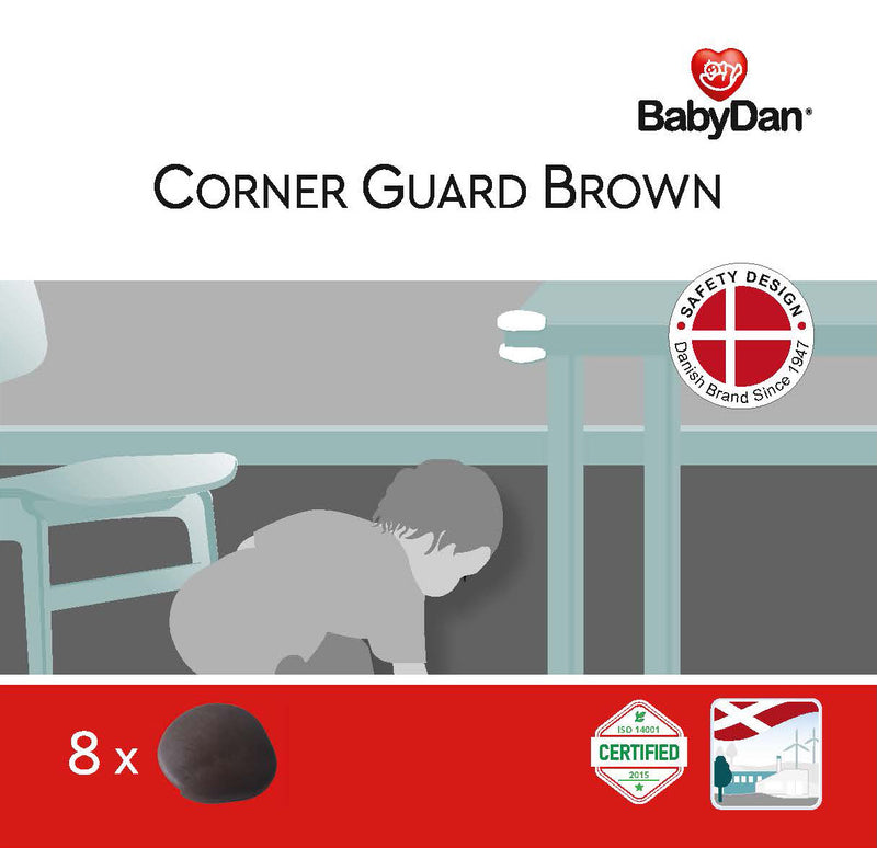 BabyDan Hjørnebeskytter, 8 styks - Brun