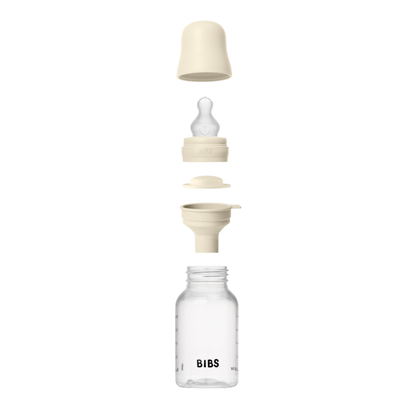 Bibs Sutteflaske 150 ml, Silicone slow flow - Ivory