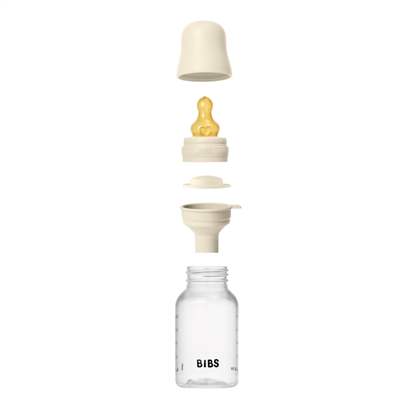 Bibs Sutteflaske 150 ml, Latex slow flow - Ivory
