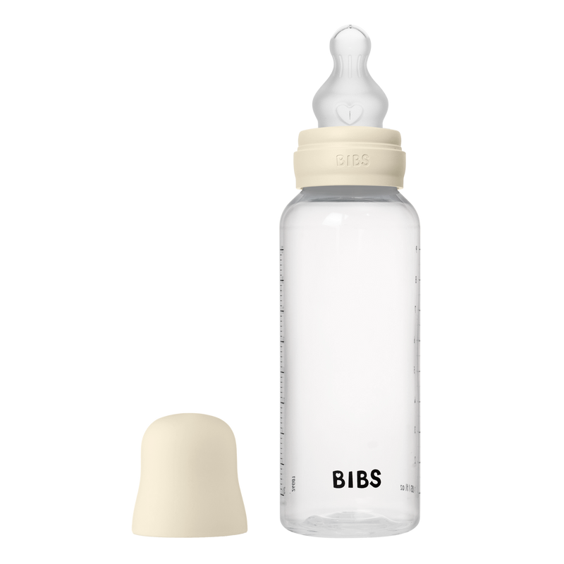 Bibs Sutteflaske 270 ml, Silicone medium flow, 2-pak - Ivory