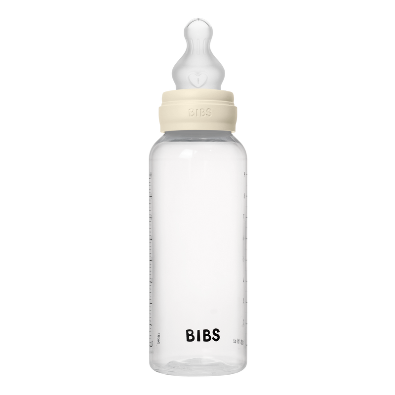 Bibs Sutteflaske 270 ml, Silicone medium flow - Ivory