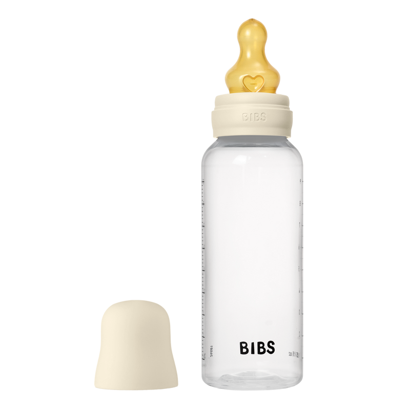 Bibs Sutteflaske 270 ml, Latex medium flow, 2-pak - Ivory