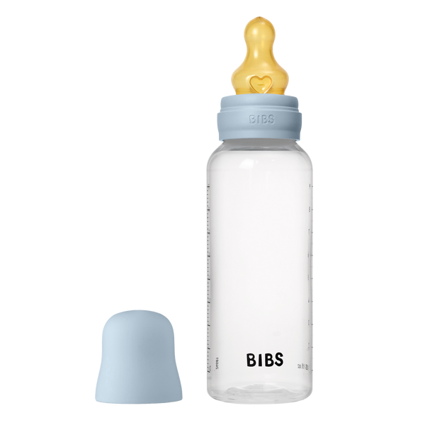 Bibs Sutteflaske 270 ml, Latex medium flow - Baby Blue