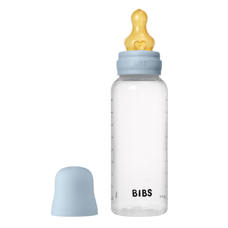 Bibs Sutteflaske 270 ml, Latex medium flow - Baby Blue