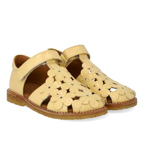 Angulus Sandaler m. blomsterdetaljer - Mellow Yellow